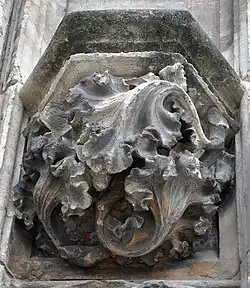 Gothic acanthus on a corbel of the Vienne Cathedral, Vienne, France, unknown architect or sculptor, c.1130-1529