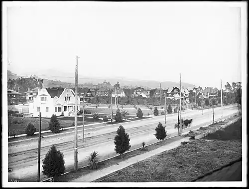 From a rooftop at Dale Street (or Orange Street?),  1905