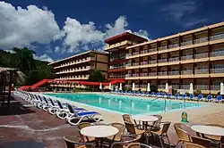 View of a 70's built Hanabanilla Hotel grounds.