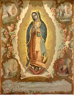 Virgen de Guadalupe con las cuatro apariciones by Juan de Sáenz