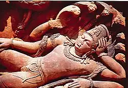 Vishnu reclining on the serpent Shesha (Ananta), Dashavatara Temple 5th century