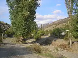 View of Vorun, with the Crimean Mountains in the background.