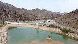 The dam in the Wadi Hayl above the new village of Hayl