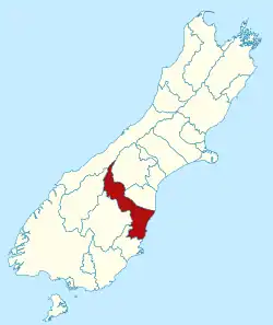 Waitaki district in the South Island