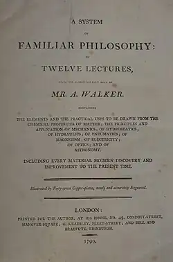 Title page to A System of Familiar Philosophy (1799)