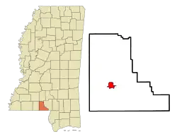 Location of Tylertown, Mississippi