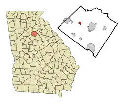 Location in Walton County and the state of Georgia
