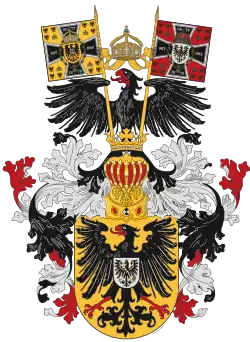 Coat of arms of the German Emperor with crest: imperial coat of arms of His Majesty, 27 April 1871 – 3 August 1871