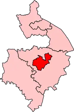 Map showing the location of the Warwick and Leamington constituency in Warwickshire under the boundaries created by the 2023 boundary review and first used at the 2024 general election.