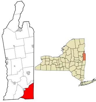 Location in Washington County and the state of New York.