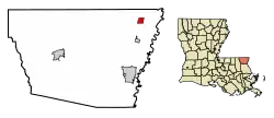 Location of Angie in Washington Parish, Louisiana.