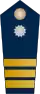 Blue epaulette with a silver button and 3 big golden stripes