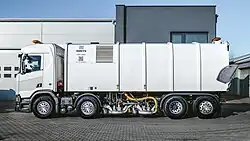 Waterblasting truck for chipseal removal