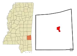 Location of Waynesboro, Mississippi