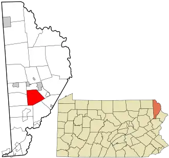 Location in Wayne County and the state of Pennsylvania.