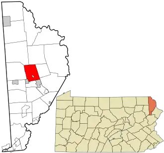 Location in Wayne County and the state of Pennsylvania.