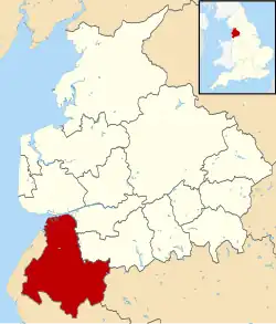 Shown within the ceremonial county of Lancashire