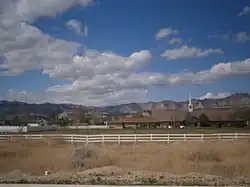 The local meetinghouse of the Church of Jesus Christ of Latter-day Saints, a landmark in central West Wood.