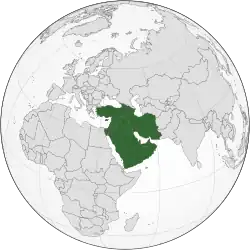 Location of West Asia.