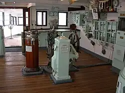 The wheelhouse on Hikawa Maru's bridge