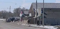 Nebraska Highway 87 forms the main street of Whiteclay, April 2013