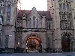 The entrance to the University of Manchester, built in 1902