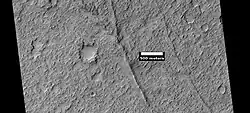 Possible dikes on floor of Huygens crater, as seen by HiRISE under the HiWish program.