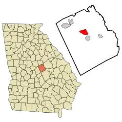Location in Wilkinson County and the state of Georgia