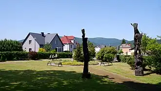 Little park in center of village