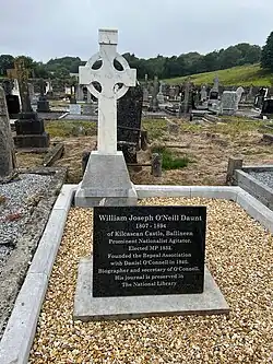 A gravestone inscription for William O’Neill Daunt in Dunmanway.