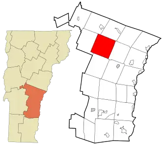 Location in Windsor County and the state of Vermont