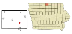 Location of Leland, Iowa