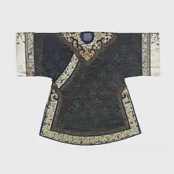 Woman's Short Coat (China) with a cloud collar appliqué, early 19th century (front view).