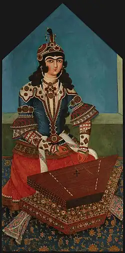 Woman playing a santur
