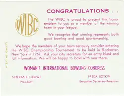 Note included with emblem.