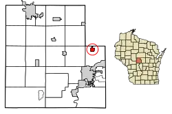 Location of Rudolph in Wood County, Wisconsin.