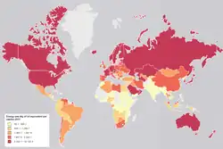 Image 17A map showing the world energy consumption per capita based on 2013 data from the World Bank. (from Urban geography)