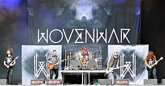 Wovenwar in 2014. L-R: Phil Sgrosso, Shane Blay, Jordan Mancino, Josh Gilbert, Nick Hipa
