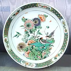 Wucai export plate, Kangxi period, 1680