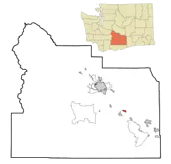 Location of Zillah in Washington