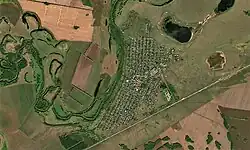 Sentinel-2 image of Yavlenka and the Ishim River