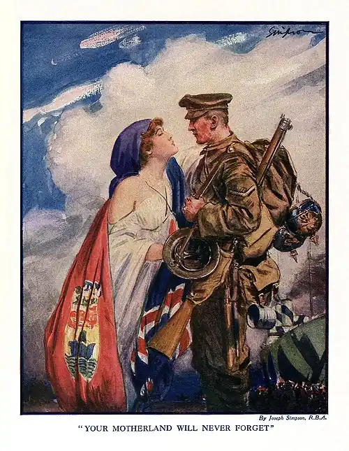 Image 7Your Motherland Will Never Forget, at and by Joseph Simpson (restored by Adam Cuerden) (from Wikipedia:Featured pictures/Artwork/Others)