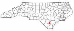 Location within the U.S. state of North Carolina