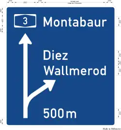 A simple German sign on the approach to an off ramp.
