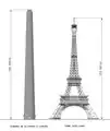 Chimney of the As Pontes power plant, Spain. Comparison with the Eiffel Tower in Paris